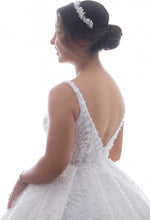 C2023-BG20R - beaded v-back sleeveless formal ball gown wedding dress