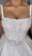 C2023-BG20R - beaded v-back sleeveless formal ball gown wedding dress