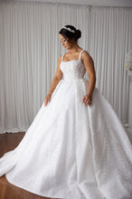 C2023-BG20R - beaded v-back sleeveless formal ball gown wedding dress