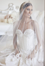 C2023-SS830 - Vestido de novia estilo corsé sin tirantes con cola desmontable