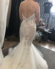 C2023-FFs57 - spaghetti strap fit-and-flare beaded wedding gown