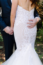 C2023-FFs57 - spaghetti strap fit-and-flare beaded wedding gown