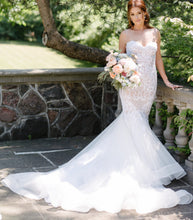 C2023-FFs57 - spaghetti strap fit-and-flare beaded wedding gown
