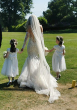 C2023-DS47 - strapless detachable long sleeve lace wedding gown