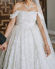 C2023-OSB37 - robe de mariée robe de bal perlée grande taille à épaules dénudées