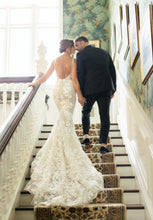 C2023-F351 - beaded lace embroidery v-neck wedding gown