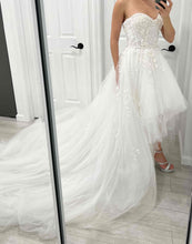 C2023-SH351 - vestido de recepción vestido de novia alto-bajo sin tirantes