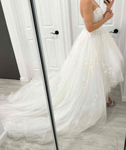 C2023-SH351 - vestido de recepción vestido de novia alto-bajo sin tirantes