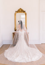 C2024-SS63F - strapless off the shoulder beaded lace wedding gown with corset bodice