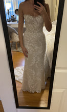C2024-SF91 - vestido de novia sin tirantes con escote corazón y adornos con motivos florales