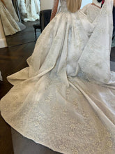 C2024-LSB60C - illusion neckline long sleeve wedding gown with swarovski crystal beading