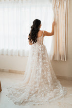C2024-PS441 - Vestido de novia de talla grande con corte en A, tirantes y escote redondo en el busto