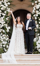 C2024-PS441 - Vestido de novia de talla grande con corte en A, tirantes y escote redondo en el busto