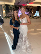 C2024-L33S - strapless sheer lace wedding gown
