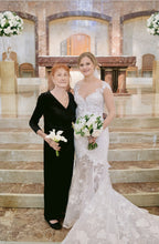 C2024-L33S - strapless sheer lace wedding gown