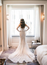 C2024-SS308 - strapless beaded wedding gown with detachable long sleeves