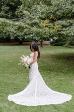 C2024-SF404 - sleeveless v-neck beaded wedding gown with 3D embellishments