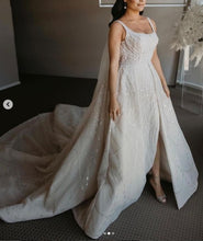 C2024-SB66 - beaded sleeveless ball gown wedding dress with scoop neck bustline