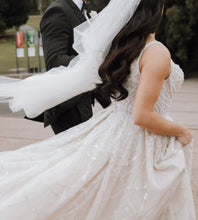 C2024-SB66 - beaded sleeveless ball gown wedding dress with scoop neck bustline