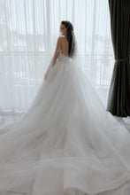 C2024-SK44 - halter style wedding ball gown with deep v-neck bust line