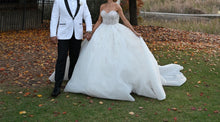 C2024-NAL24 - strapless crystal beaded ball gown wedding dress
