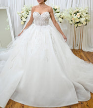 C2024-NAL24 - strapless crystal beaded ball gown wedding dress