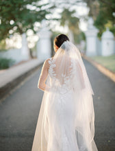 C2024-LS204 - sheer long sleeve wedding gown with illusion neckline