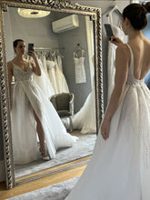 C2024-PC46 - Sleeveless deep v-nack empire waist wedding gown