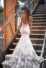 C2024-ND48 - sleeveless deep v-neck wedding gown