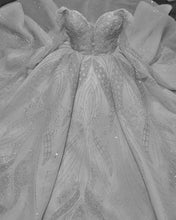 C2024-SB535 - crystal beaded long sleeve wedding ballgown