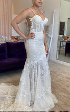 C2024-BP51 - fitted corset style lace wedding gown