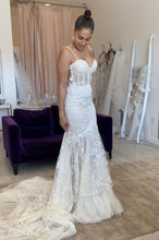 C2024-BP51 - fitted corset style lace wedding gown