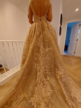 C2024-ES44 - backless beaded lace wedding gown