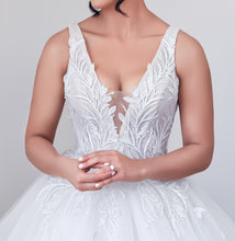 C2024-BG73V - sleeveless v-neck wedding ball gown