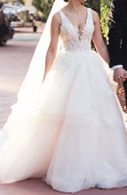 C2024-BG73V - sleeveless v-neck wedding ball gown