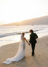C2025-GL244 - strapless sheer embroidered wedding gown
