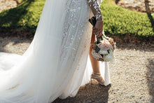 C2025-PS233 - illusion neckline embroidered wedding gown