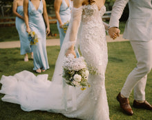C2025-PC402 - strapless 3D embellished wedding gown