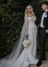 C2025-LDG411 - off the shoulder beaded wedding gown