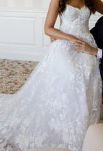 C2023-SA7b - strapless a-line lace wedding gown
