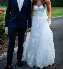 C2023-SA7b - strapless a-line lace wedding gown
