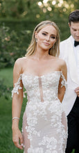 C2023-LP97 - sheer ornate embroidered lace fitted wedding gown