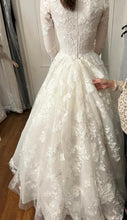 C2023-LS50M - modest long sleeve ball gown wedding dress with collar
