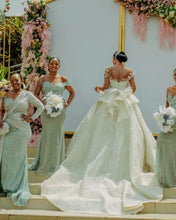 C2023-LSF91G - Illusion neckline sheer long sleeve beaded ball gown wedding dress