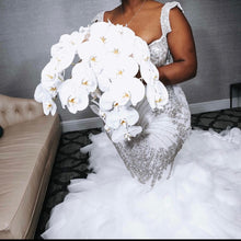 C2023-SC41F - scoop neck fit-and-flare swarovski crystal beaded wedding gown