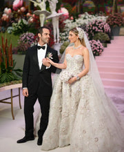 C2023-DBG593 - strapless sweetheart beaded wedding gown with detachable over skirt