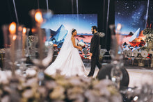 C2023-CB51C - Robe de mariée sexy, ajustée, sans bretelles, avec perles de cristal, avec surjupe de robe de bal amovible