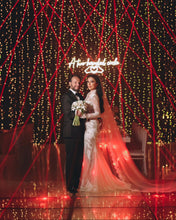 C2023-LSL3366 - sheer long sleeve beaded lace wedding gown and veil