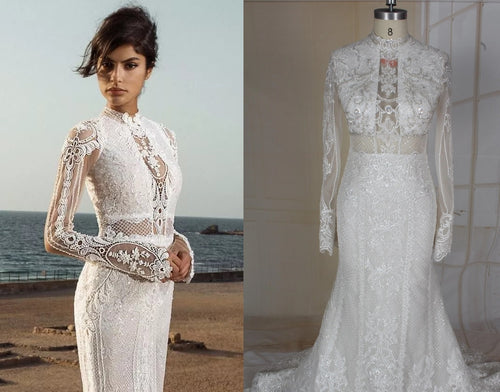 Robe de mariée répliquée à manches longues C2021-Heiss