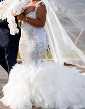 C2023-SC41F - scoop neck fit-and-flare swarovski crystal beaded wedding gown